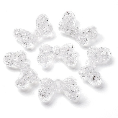 Plating Transparent Crackle Acrylic Beads MACR-D024-17-03-1