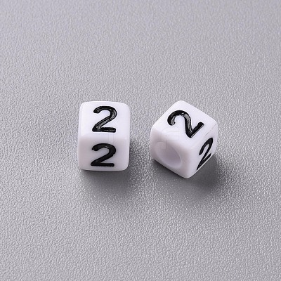 Opaque White Acrylic Beads MACR-T038-13-1