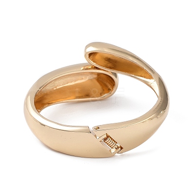 Alloy Teardrop Hinged Cuff Bangles for Women BJEW-A144-02G-1