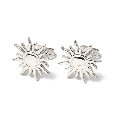 Non-Tarnish 304 Stainless Steel Sun Stud Earrings for Women EJEW-F300-10P-1