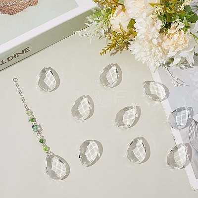 10Pcs Transparent Glass Pendants GLAA-SP0001-45A-1