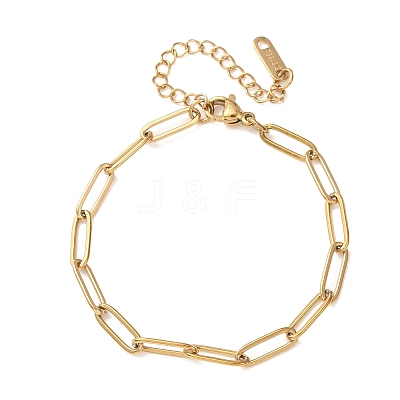 4MM 304 Stainless Steel Paperclip Chain Bracelets SA-CBA4160-22G-1