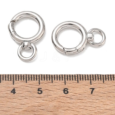 Rack Plating Brass Spring O Ring Clasps with Swivel Ring KK-CBAB1AF-09P-1