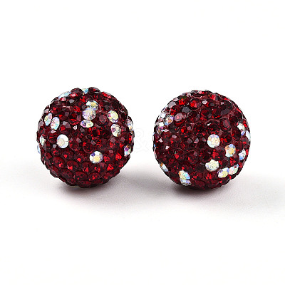 Polymer Clay Pave Rhinestone Beads RB-T018-01E-1