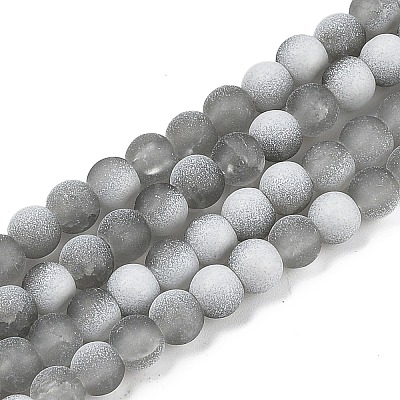 Frosted Crackle Glass Beads X1-GLAA-U001-8mm-M06-1