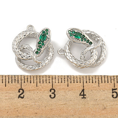 Brass Micro Pave Cubic Zirconia Pendants KK-S386-23P-02-1