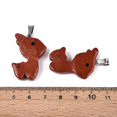 Natural Red Jasper Pendants G-T144-11F-1