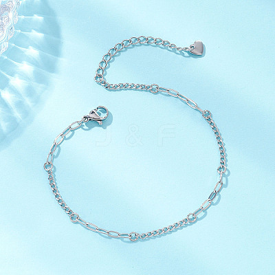 304 Stainless Steel Twisted Curb & Cable Chain Bracelets for Women BJEW-JB13119-1