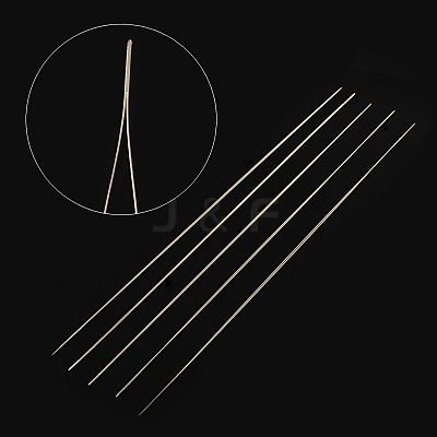 Iron Collapsible Big Eye Beading Needles X-ES001Y-S-75mm-01-1