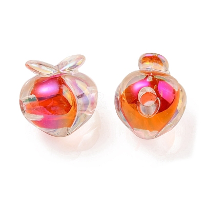 UV Plating Rainbow Iridescent Acrylic Beads OACR-F004-02B-1