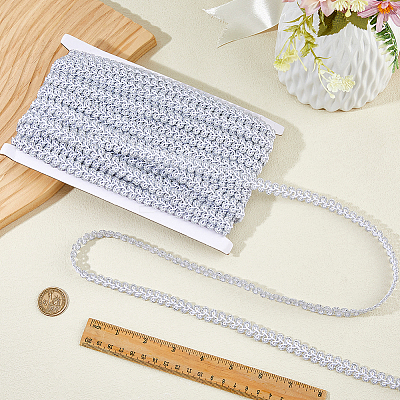 Polyester Centipede Braided Wavy Ribbon OCOR-WH0111-43B-1