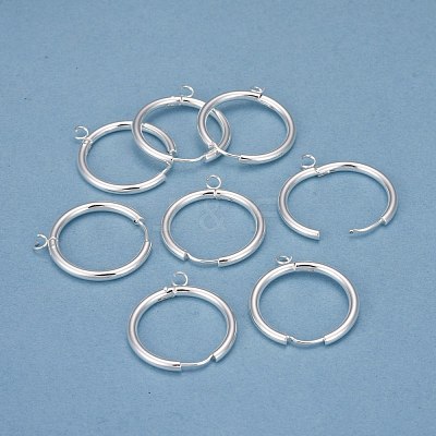 201 Stainless Steel Huggie Hoop Earring Findings STAS-P283-01L-S-1