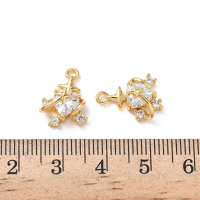 Brass Micro Pave Cubic Zirconia Pendants KK-D504-26A-G-1