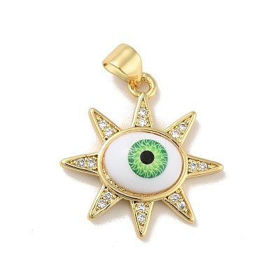 Brass Micro Pave Cubic Zirconia Pendants KK-B059-46G-C-1