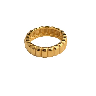 Wave Texture 304 Stainless Steel Finger Rings WGA78FE-01-1