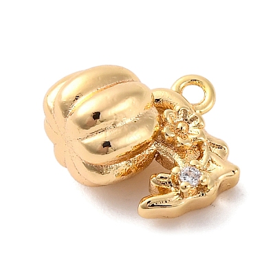 Brass Rhinestone Pendants KK-E793-20G-1