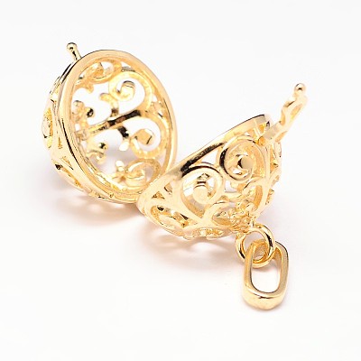 Rack Plating Brass Hollow Round Cage Pendants LS-KK-M181-13G-1