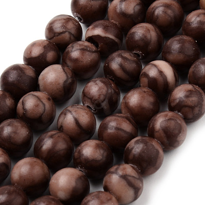Natural Iron Zebra Jasper Beads Strands X-G-Q462-65-8mm-1