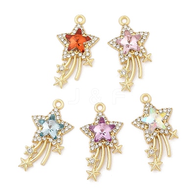 Rack Plating Alloy Acrylic Pendants PALLOY-S035-01G-A-1