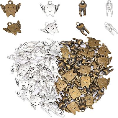 80Pcs 4 Style Alloy Pendants FIND-CA0006-59-1