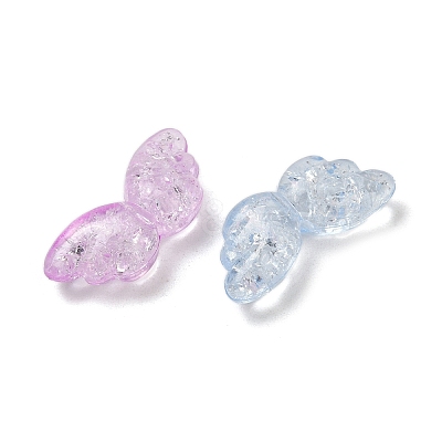 Transparent Crackle Acrylic Beads X-OACR-B031-10-1
