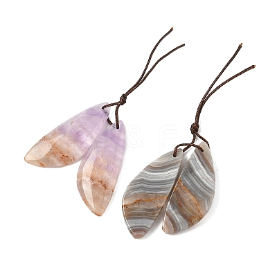 Natural Amethyst Lace Agate Pendants G-S398-03I-1