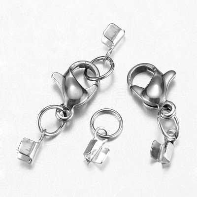 Tarnish Resistant 304 Stainless Steel Lobster Claw Clasps X-STAS-G075-02A-1
