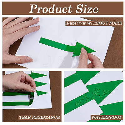 15 Sheets 5 Colors Rectangle PVC Self-Adhesive Arrows Guide Label Stickers DIY-GF0013-06-1