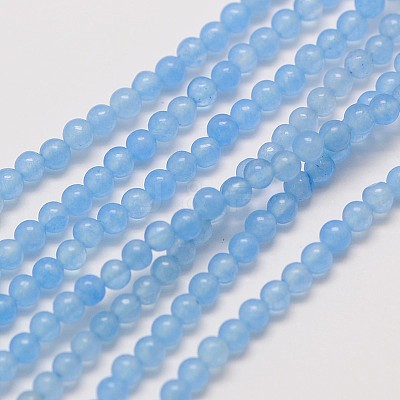 Natural White Jade Round Bead Strands G-A130-3mm-F06-1