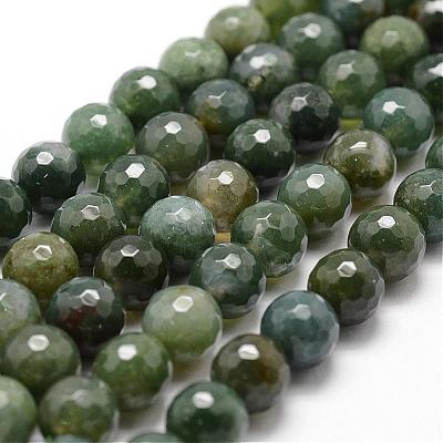 Natural Moss Agate Beads Strands G-D840-25-8mm-1