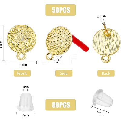 50Pcs Alloy Stud Earring Findings FIND-FH0005-72-1