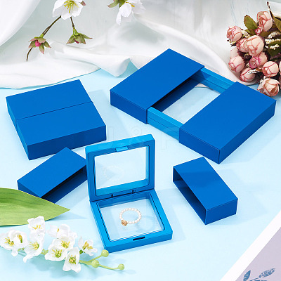 3 Bags 3 Styles Square Transparent PE Thin Film Suspension Jewelry Display Box CON-TA0001-38B-1