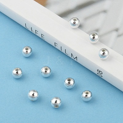 Plating Plastic Acrylic Round Beads PACR-L003-6mm-S-1