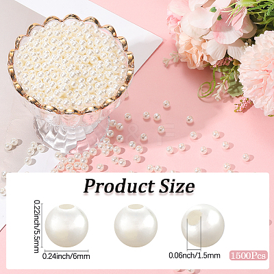Imitation Pearl Acrylic Beads PEAR-LT0001-02E-1