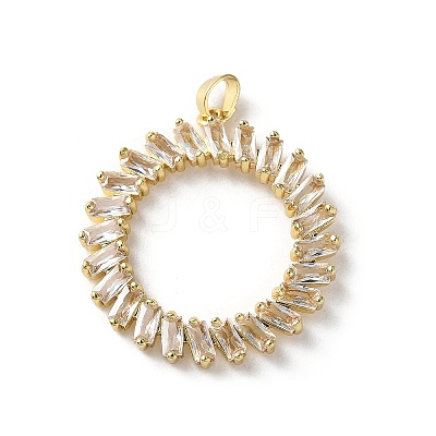 Brass Micro Pave Cubic Zirconia Pendants KK-P320-02G-02-1