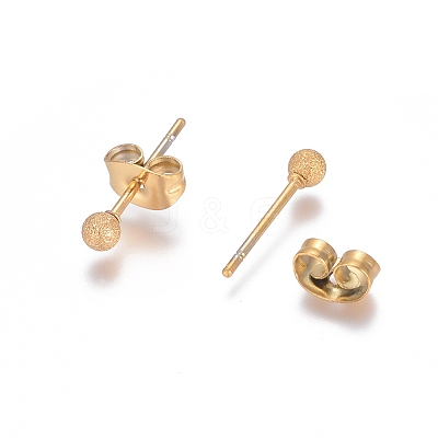 Ion Plating(IP) 304 Stainless Steel Stud Earrings EJEW-L215-58A-G-1