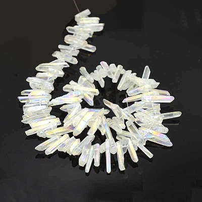 Natural Electroplated Quartz Crystal Beads Strands G-F212-01-1
