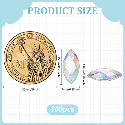 800Pcs Imitation Taiwan Acrylic Rhinestone Cabochons GACR-FG0001-14-1