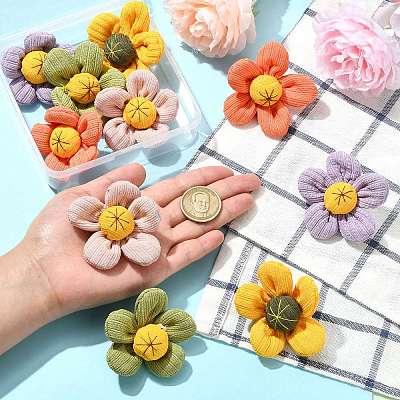 10Pcs 5 Colors Sunflower Cotton Pins JEWB-CJ0001-71-1