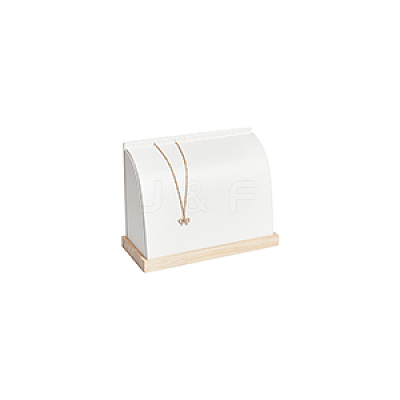 PU Imitation Leather Necklace Stands NDIS-WH0006-19A-1