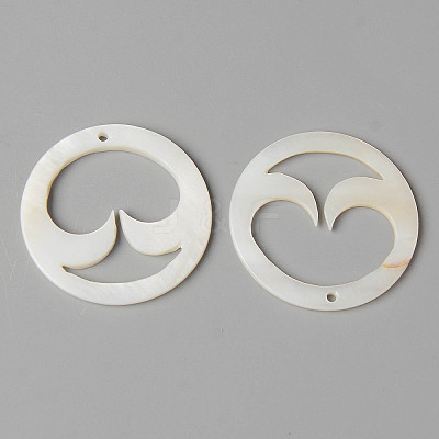 Natural Freshwater Shell Pendants SHEL-N026-80-1