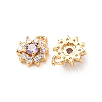 Brass Micro Pave Cubic Zirconia Charms CU-K002-39G-M-1