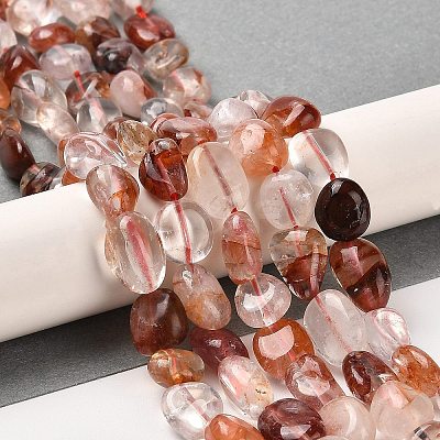 Natural Hematoid Quartz/Ferruginous Quartz Beads Strands G-B047-01A-02-1