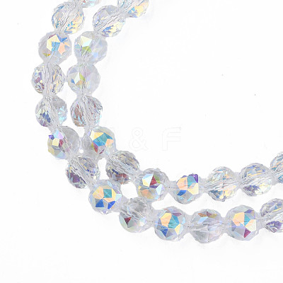 Electroplate Transparent Glass Beads Strands EGLA-N002-34A-C03-1
