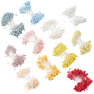 11 Bundles 11 Colors Gypsum with Cotton Cord Artificial Flower Core DIY-GF0014-55-1