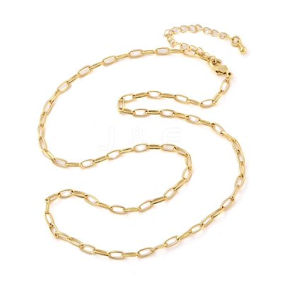 Brass Cable Chain Necklaces for Women Men NJEW-F337-01G-01-1
