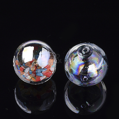 Handmade Blown Glass Globe Beads LS-X-DH017J-1-14mm-AB-1