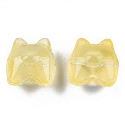Transparent Spray Painted Glass Beads GLAA-N035-034-C05-1