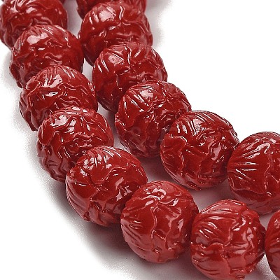 Synthetic Coral Carved Beads Strands CORA-H003-03-1