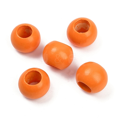 Spray Painted Wood European Beads WOOD-F017-05A-1